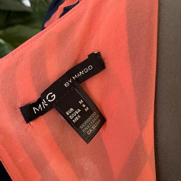 Mng by Mango coral and navy blue dress - Picture 9 of 14